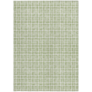 9' X 12' Sage And Ivory Geometric Washable Indoor Outdoor Area Rug - 880016768541
