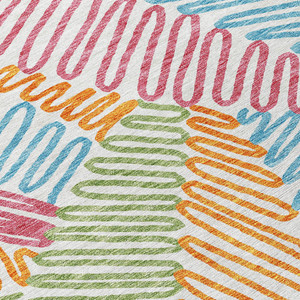 9' X 12' Blue Green And Pink Floral Washable Indoor Outdoor Area Rug