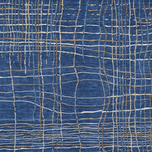 10' X 14' Navy Blue Gray And Brown Striped Washable Indoor Outdoor Area Rug