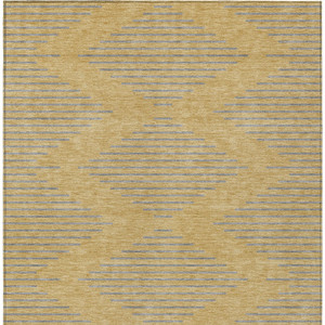8' X 10' Gold And Ivory Geometric Washable Indoor Outdoor Area Rug Transitional Style - Gold, Ivory Color