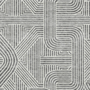 8' X 10' Gray And Ivory Abstract Washable Indoor Outdoor Area Rug - 608219048266