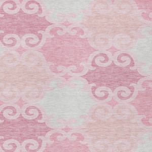10' X 14' Pink And Gray Trellis Washable Indoor Outdoor Area Rug