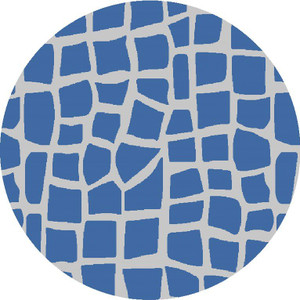 8' Blue Grey Machine Woven UV Treated Animal Print Indoor Outdoor Round Area Rug - 4512822921945
