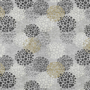 10' X 14' Gray Silver And Ivory Polka Dot Washable Indoor Outdoor Area Rug