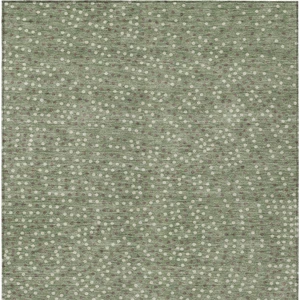 9' X 12' Sage Gray And Ivory Polka Dot Washable Indoor Outdoor Area Rug