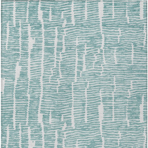 8' X 10' Teal Blue And Ivory Abstract Washable Indoor Outdoor Area Rug - 608219293345