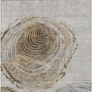 10' X 14' Taupe Gray And Brown Abstract Washable Indoor Outdoor Area Rug
