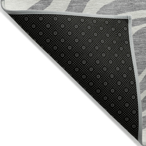 8' X 10' Gray And Ivory Animal Print Washable Indoor Outdoor Area Rug