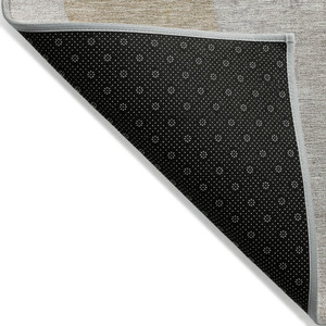 9' X 12' Beige And Taupe Abstract Washable Indoor Outdoor Area Rug - Beige, Taupe