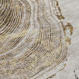 8' Taupe Gray And Brown Round Abstract Washable Indoor Outdoor Area Rug