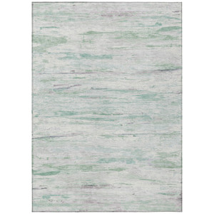 9' X 12' Artichoke Green And Ivory Abstract Washable Indoor Outdoor Area Rug - 880016407259