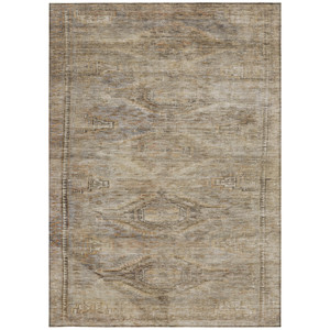 8' X 10' Brown And Taupe Aztec Washable Indoor Outdoor Area Rug