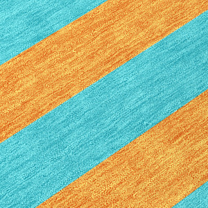 10' X 14' Aqua Striped Washable Non Skid Indoor Outdoor Area Rug