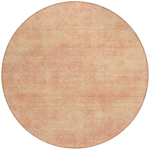 8' Peach Round Washable Indoor Outdoor Area Rug