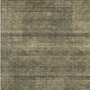 9' X 12' Brown Beige And Taupe Striped Washable Indoor Outdoor Area Rug