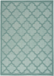 5' X 7' Aqua And Teal Ikat Indoor Outdoor Area Rug - 606114461371