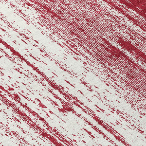 8' Merlot And Ivory Round Striped Washable Indoor Outdoor Area Rug