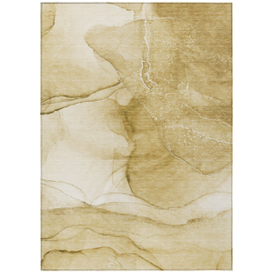 8' X 10' Beige Abstract Washable Non Skid Indoor Outdoor Area Rug