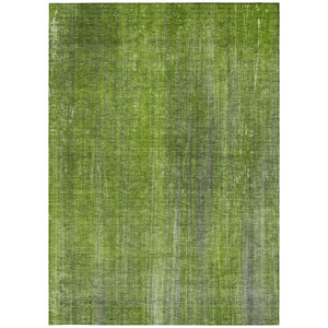 10' X 14' Green Striped Washable Non Skid Indoor Outdoor Area Rug - 608219232337