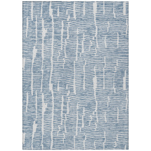 10' X 14' Blue And Ivory Abstract Washable Indoor Outdoor Area Rug - 608219081119