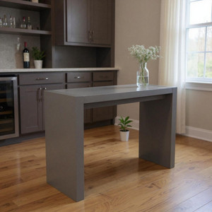 60" Gray Rectangular Wood Bar Table
