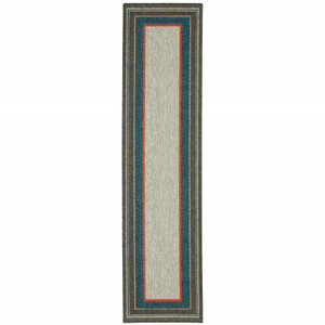 2' X 8' Grey Stain Resistant Indoor Outdoor Area Rug - 606114582137 2' X 8' Grey Stain Resistant Indoor Outdoor Area Rug - 606114582137