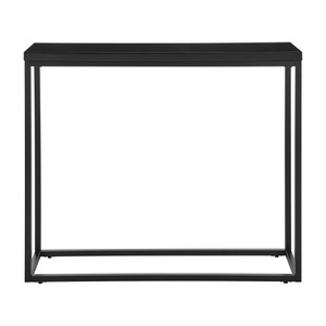 35" Black Wood and Steel Frame Console Table