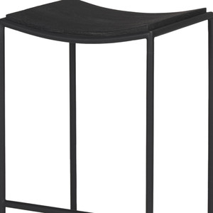 26" Black Solid Wood and Iron Backless Counter Height Bar Chair
