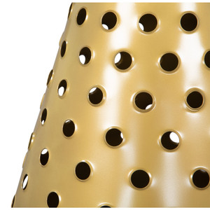 20" Gold Iron Round Pedestal End Table - 608219239794