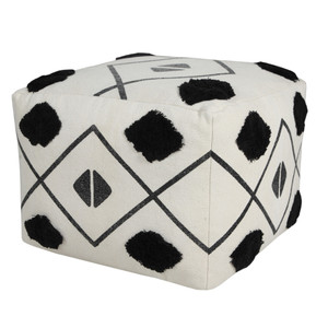 18" White 100% Cotton Ottoman - 606114789802