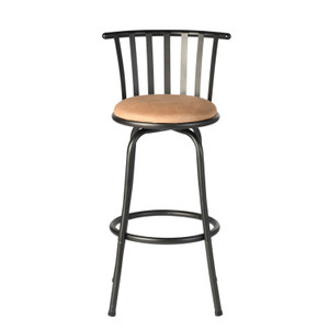 Set of Three Khaki and Black Suede Faux Leather and Iron Low Back Adjustable Height Swivel Bar Chairs