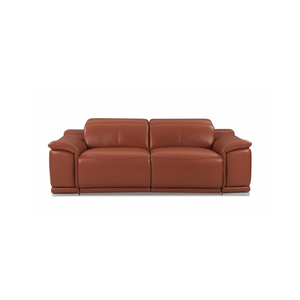 Two Piece Indoor Camel Italian Leather Five Person Seating Set Decor