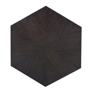 50" Black Wood Hexagon Block Coffee Table