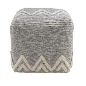 16" Gray Polyester Ottoman - 606114790228