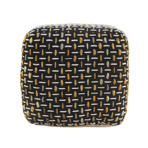 16" Black Polyester Ottoman - 606114790112