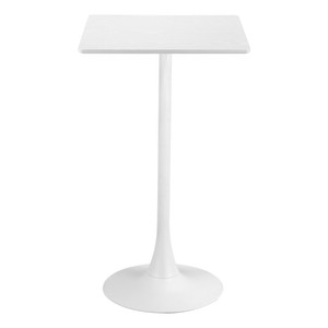 24" White Wood and Steel Square Bar Table - 880016500066