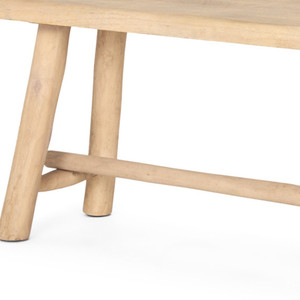 56" Natural Distressed Solid Wood Live Edge Bench