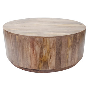 42" Natural Solid Wood Round Coffee Table - 606114747062