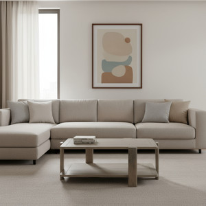 45" Natural Solid Wood Distressed Coffee Table With Shelf