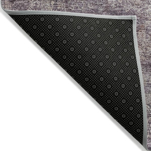 9' X 12' Plum And Lavender Floral Washable Indoor Outdoor Area Rug - Plum, Lavender