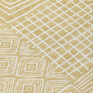 8' X 10' Wheat And Ivory Geometric Washable Indoor Outdoor Area Rug - 608219271251