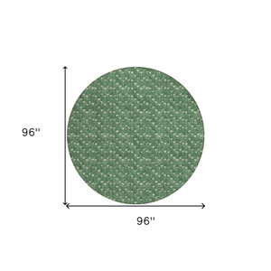 8' Sage Round Geometric Washable Indoor Outdoor Area Rug