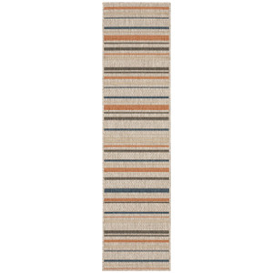 8' Grey Blue Geometric Indoor Outdoor Runner Rug - 4512822861517 8' Grey Blue Geometric Indoor Outdoor Runner Rug - 4512822861517