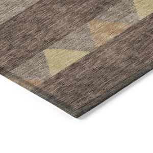 8' X 10' Brown Wheat And Copper Southwestern Washable Indoor Outdoor Area Rug