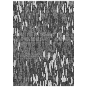 8' X 10' Gray And Ivory Abstract Washable Indoor Outdoor Area Rug - 880016414264