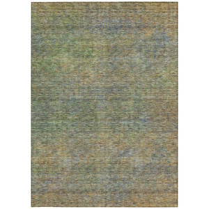 8' X 10' Green Gold And Charcoal Abstract Washable Indoor Outdoor Area Rug