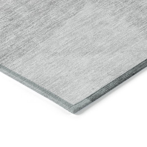 10' X 14' Gray Silver And Ivory Geometric Washable Indoor Outdoor Area Rug - 608219106263