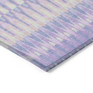 10' X 14' Lavender Pink And Lime Green Southwestern Washable Indoor Outdoor Area Rug