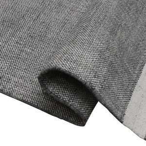 5' X 7' Dark Gray Striped Handmade Indoor Outdoor Area Rug