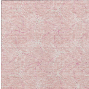 10' X 14' Pink And Ivory Geometric Washable Indoor Outdoor Area Rug - Pink, Ivory